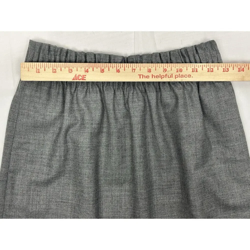 J. Crew Wool Blend Gray High Elastic Waist Mini Skirt Size 0 Preppy Academia